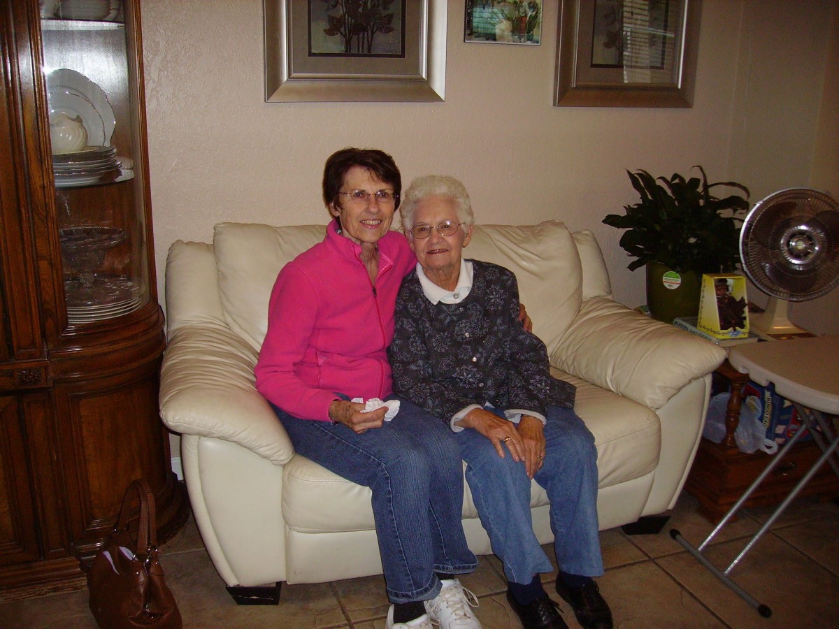 Two people sitting together on a couch in a living room.