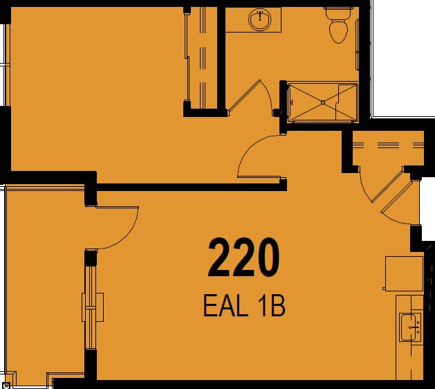 A floor plan indicating room number 220 and EAL 1B.