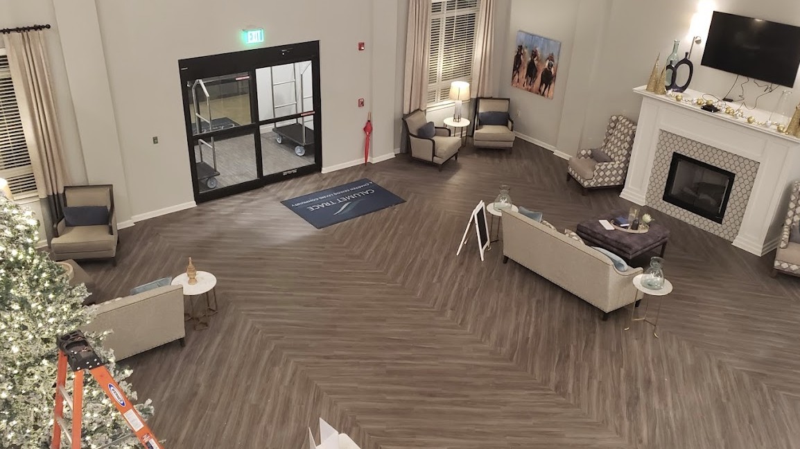 A modern lobby area featuring comfortable seating and tasteful decor.
