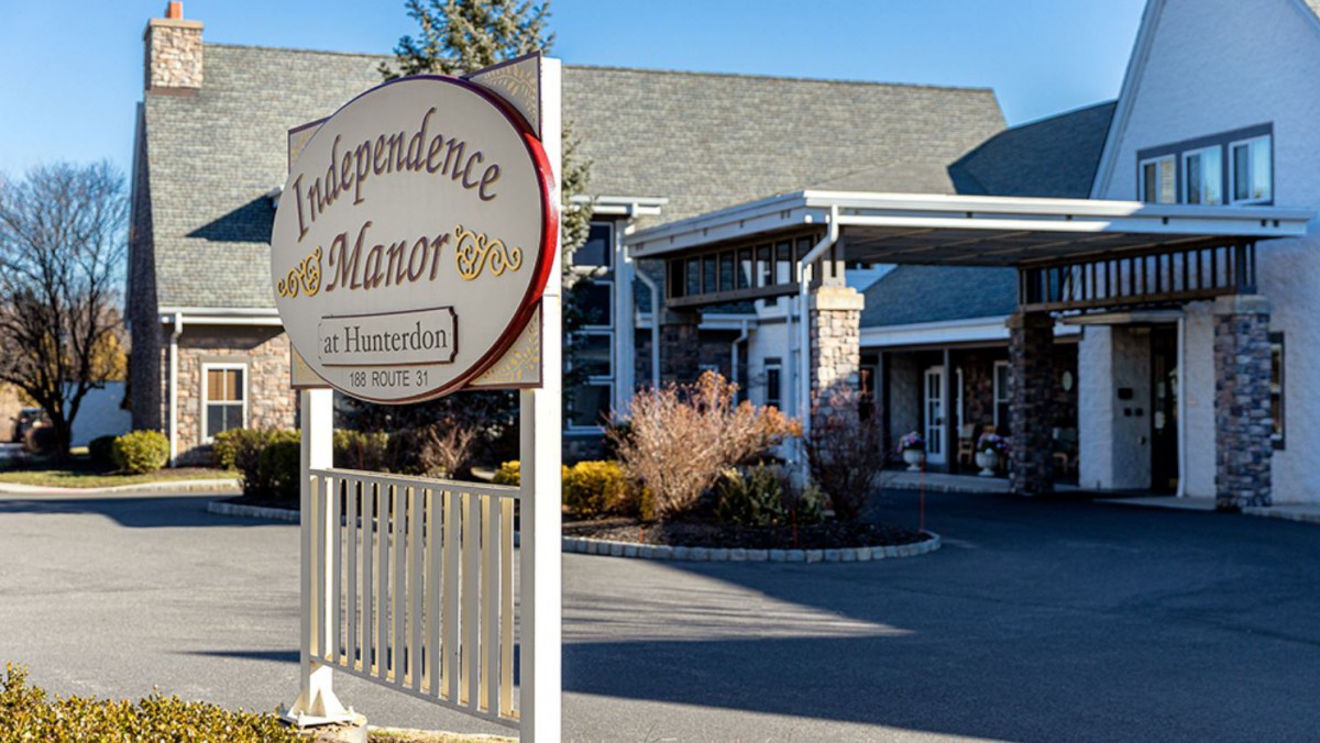 Entrance to Independence Manor senior living facility.