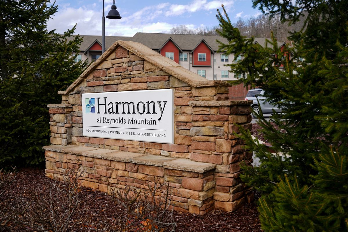 Entrance sign for Harmony at Terrace Mountain housing development.