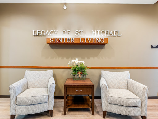 A welcoming lobby area in a senior living facility, featuring comfortable seating and an inviting atmosphere.