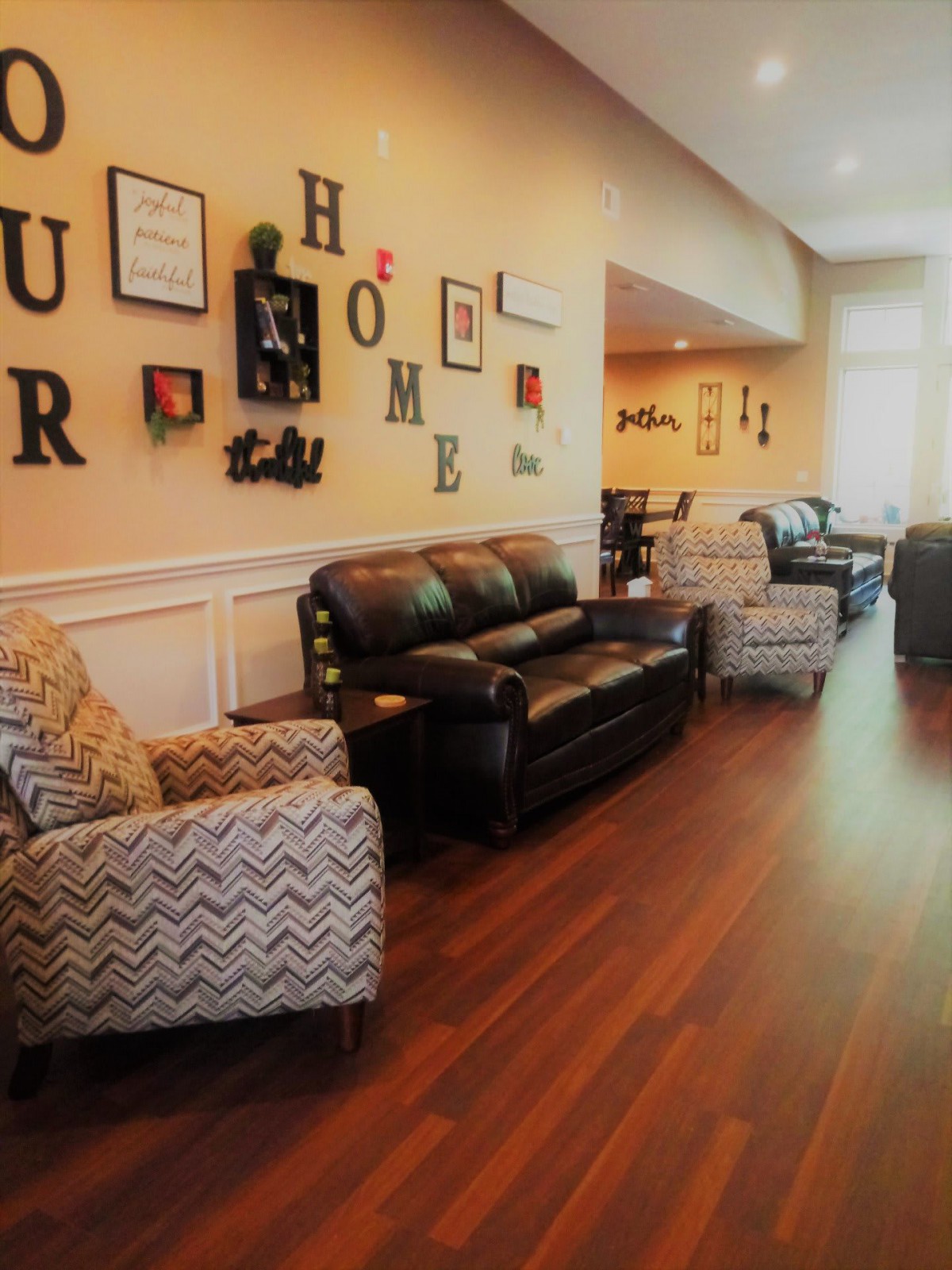A cozy living room with stylish decor and comfortable seating.