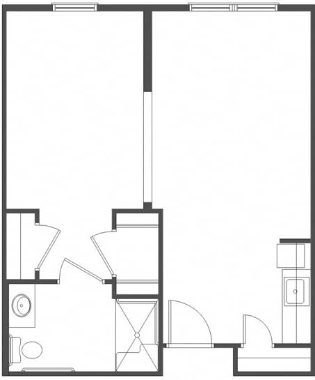 Architectural floor plan layout displaying room arrangements.