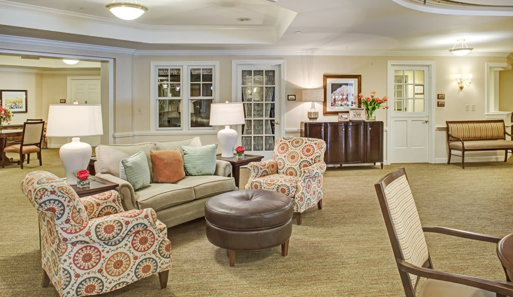 A cozy living room with comfortable seating and stylish decor.