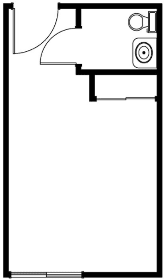 A simple architectural floor plan layout.