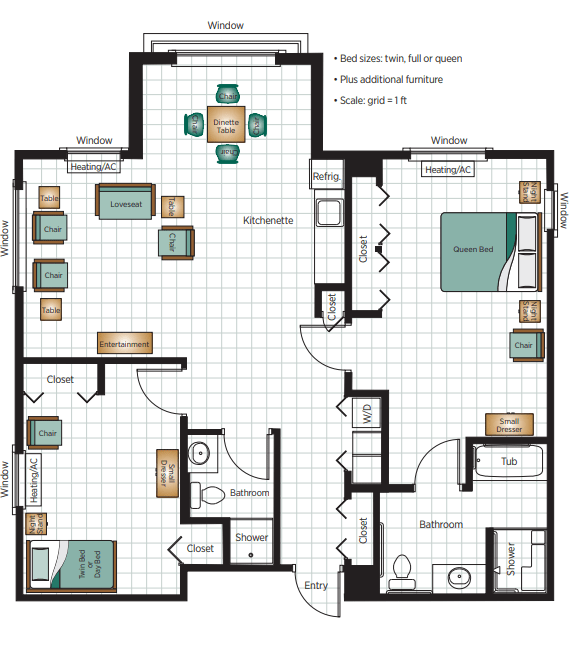A detailed floor plan of an apartment showing various rooms and layout.