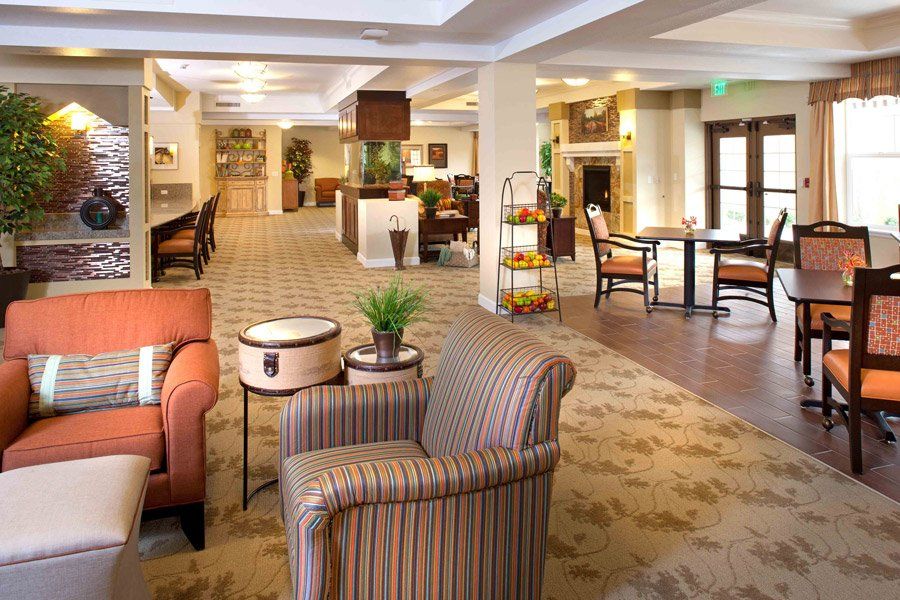 A cozy lobby space with comfortable seating and elegant interior design.