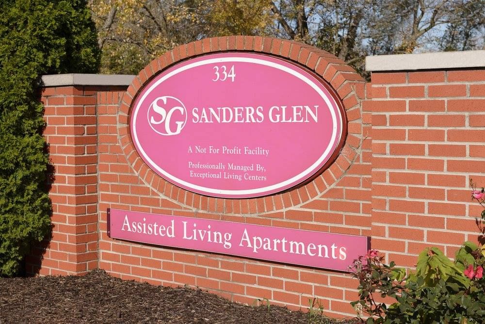 A sign for Sanders Glen Assisted Living Apartments.