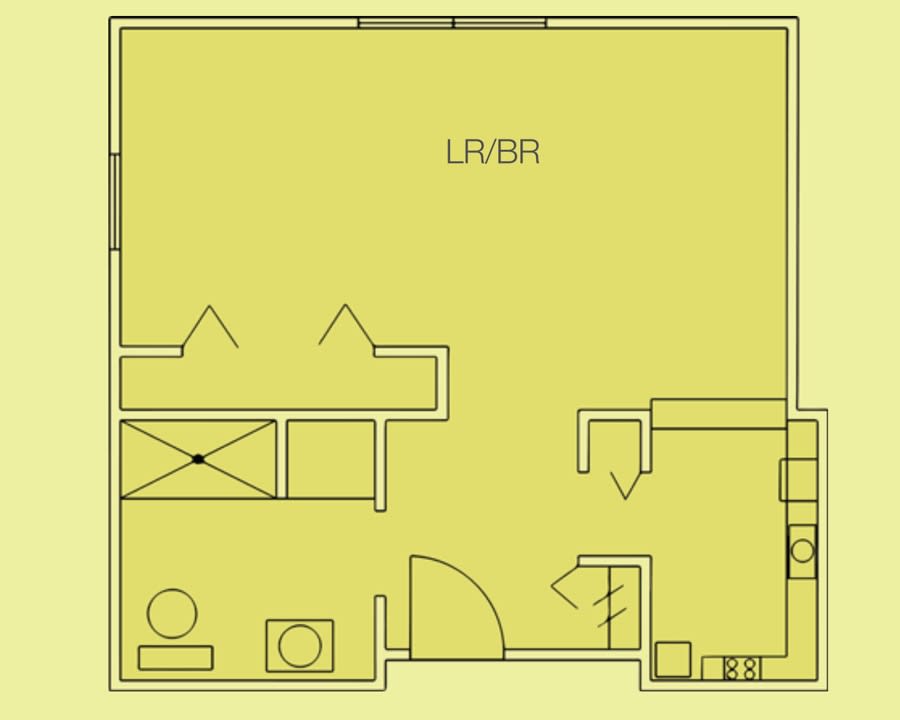 A detailed floor plan depicting the layout of a living space.