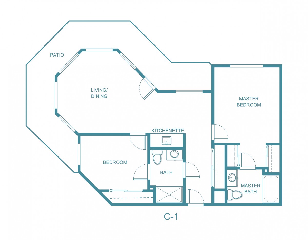 Blueprint of a residential floor plan showing the layout of rooms and spaces.