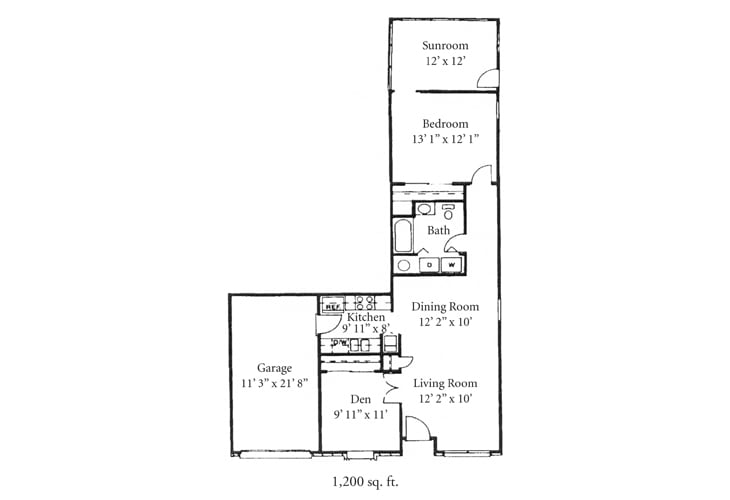 A detailed floor plan of a home, showing the arrangement of rooms and dimensions.