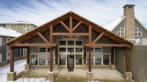 A modern wooden structure showcasing a welcoming entrance.