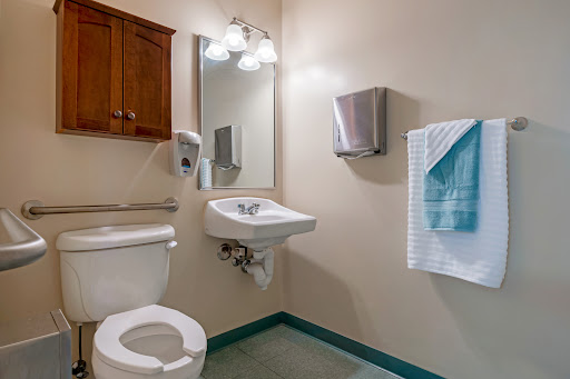 A clean and modern bathroom featuring essential fixtures.