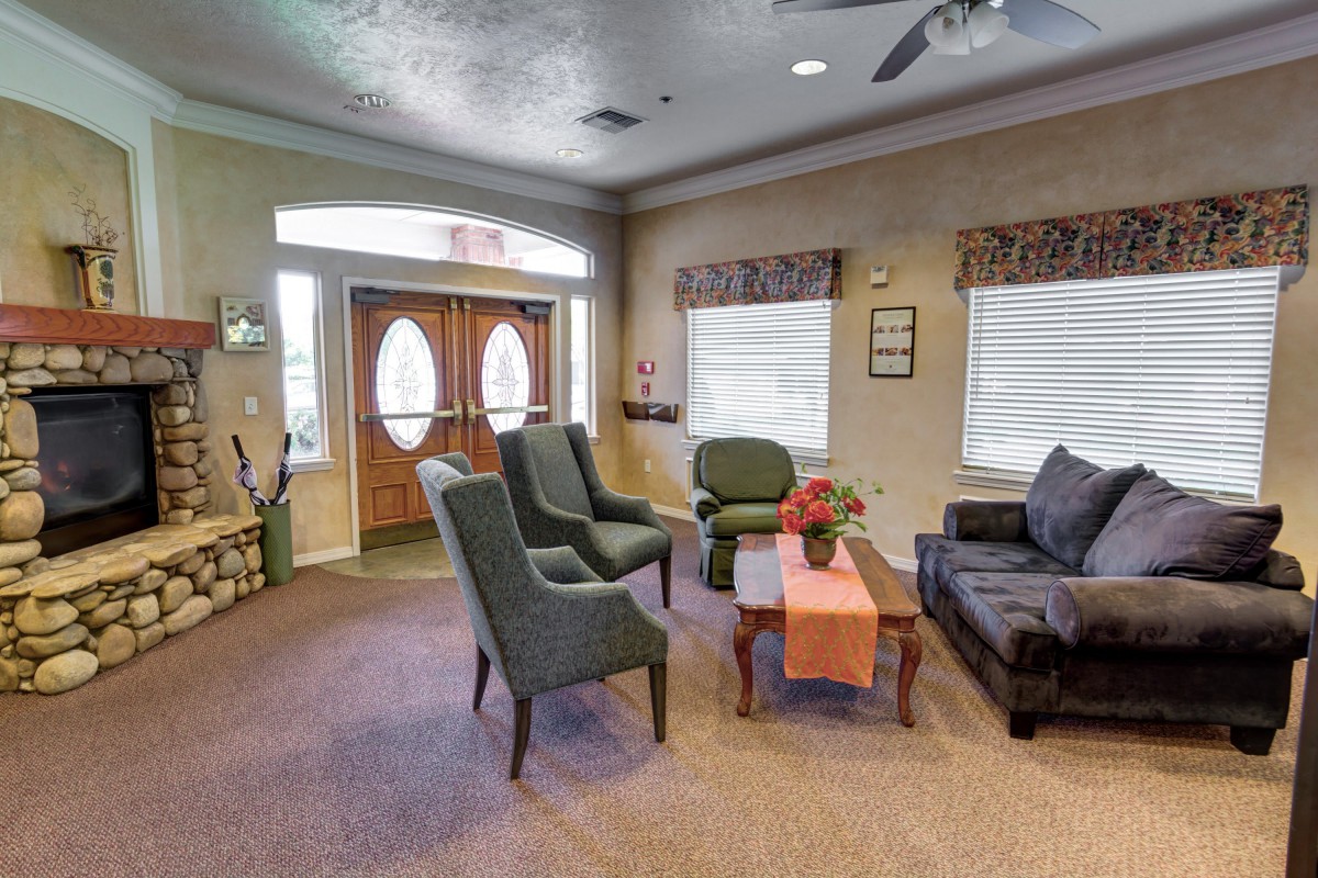 A cozy living room with comfortable seating and warm decor.