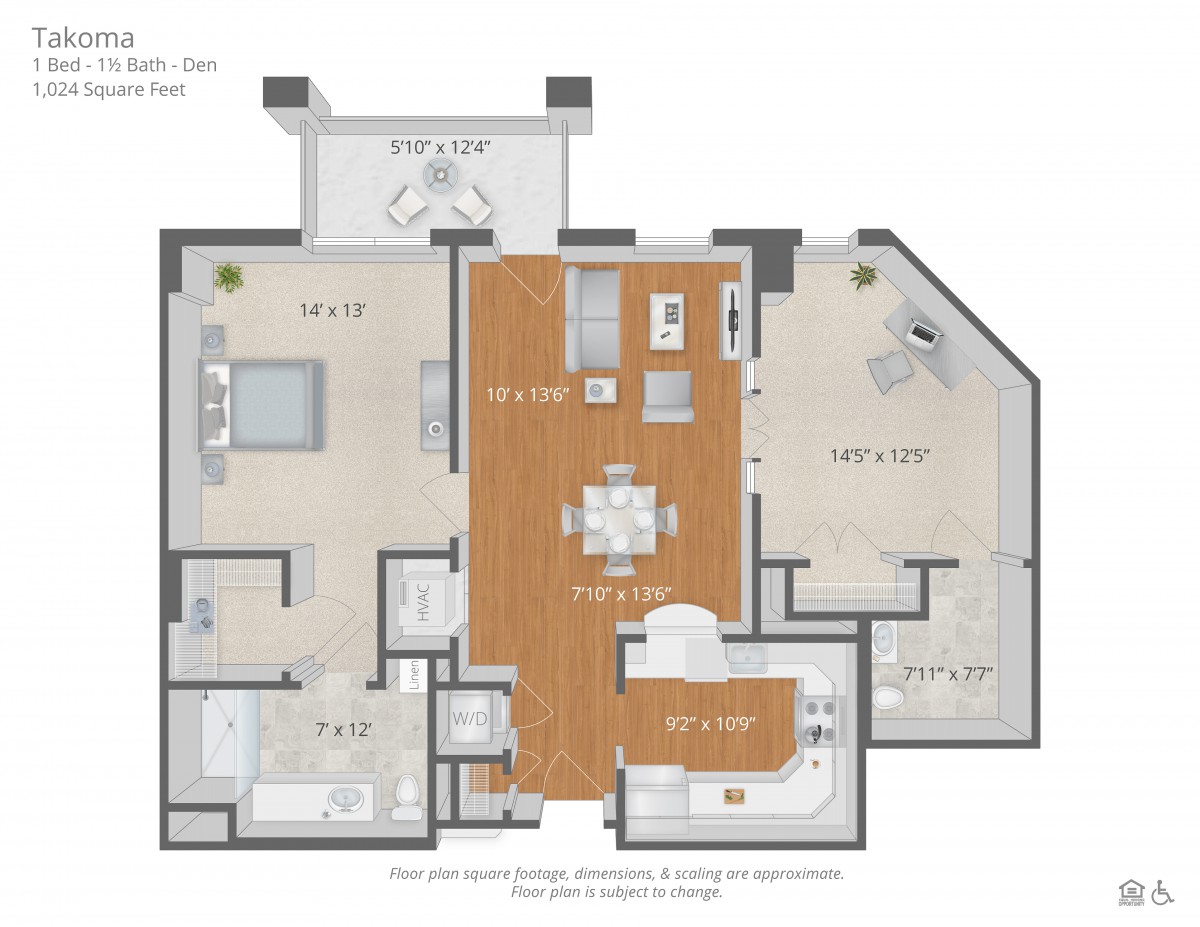 A detailed floor plan of an apartment showing various rooms and areas.