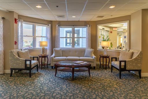 A cozy and inviting seating area with a couch and chairs, bathed in natural light.
