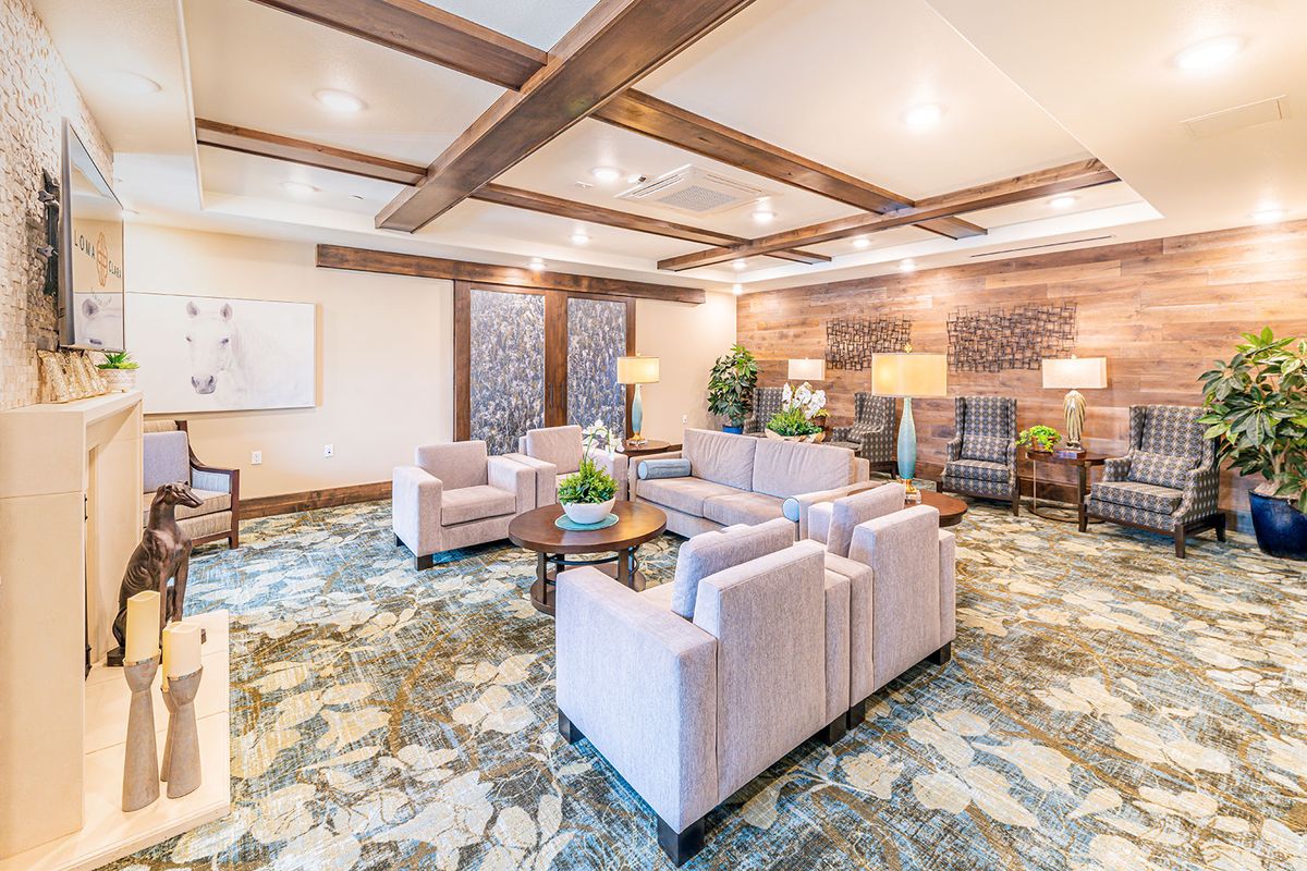 Modern living room with comfortable seating and stylish decor.