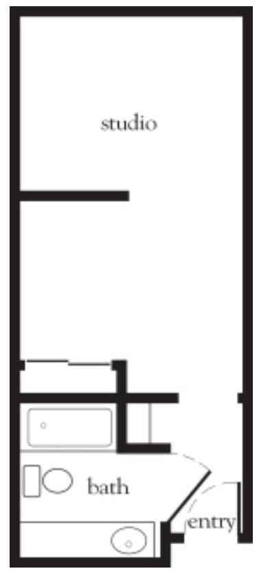 Simple architectural floor plan layout.