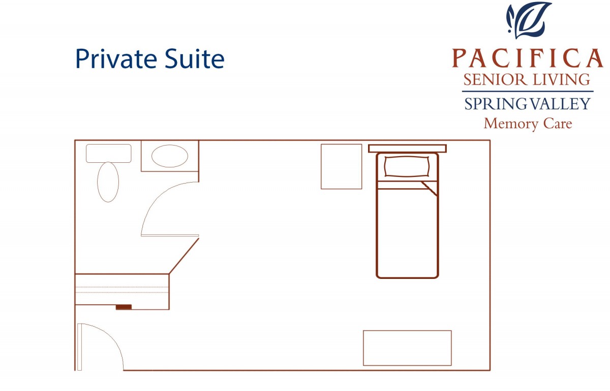 Floor plan of a private suite layout.