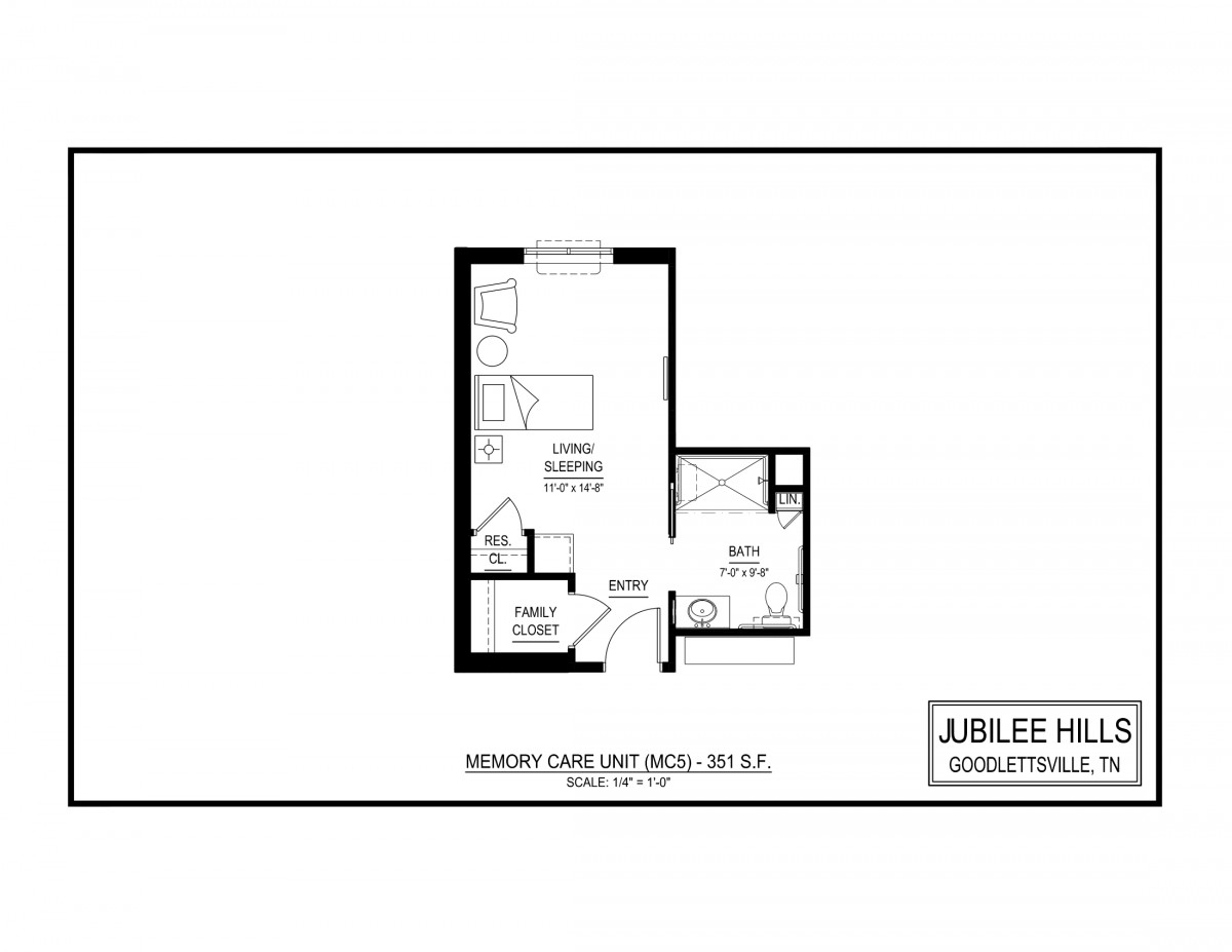 A floor plan depicting the layout of a small apartment, including kitchen, living area, and bathroom.