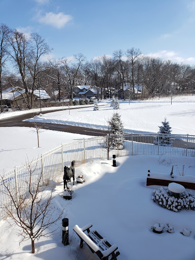A serene winter landscape blanketed in fresh snow, showcasing the peacefulness of a snowy day.