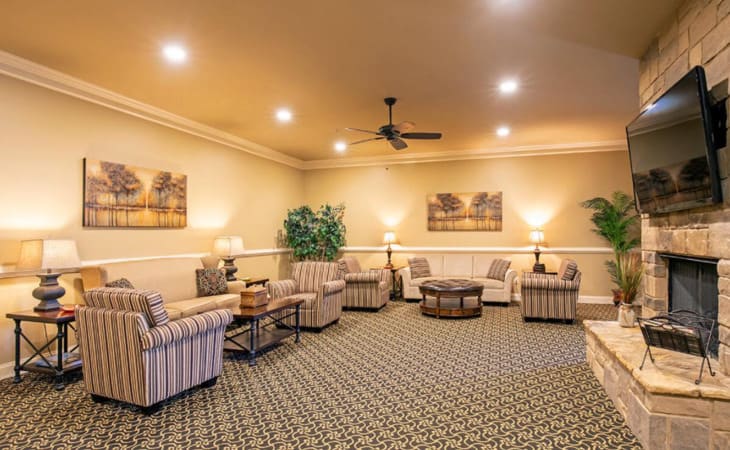A well-furnished living room with comfortable seating and elegant decor.