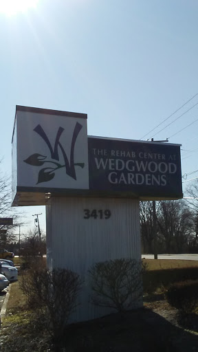 Sign for Wedgwood Gardens, indicating the location.