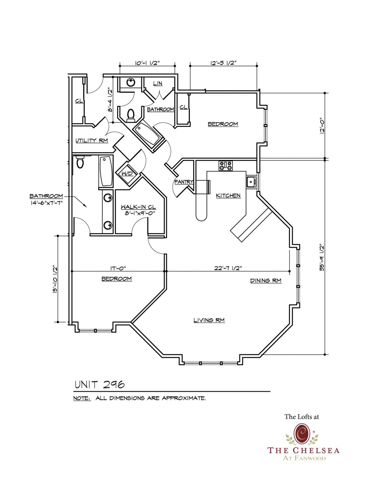 Architectural floor plan of a residential unit.