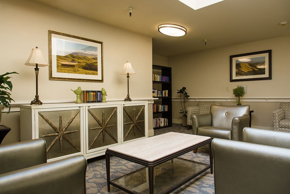 A cozy living room with modern furniture and tasteful decor.