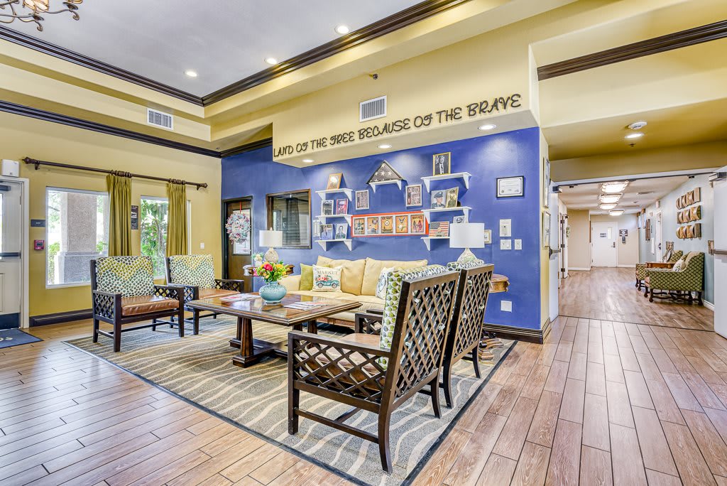 A cozy and modern lounge area with comfortable seating and stylish decor.