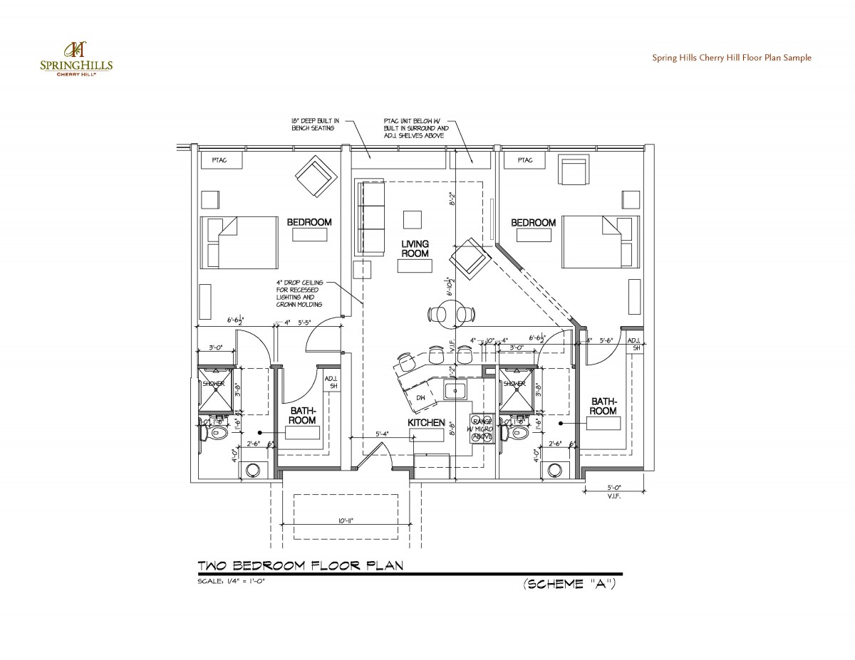 Architectural floor plan of an apartment layout showing rooms and furnishings.