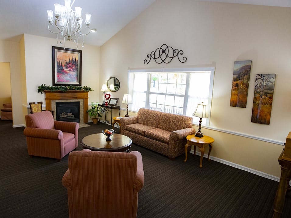 Cozy living room with comfortable seating and elegant decor.