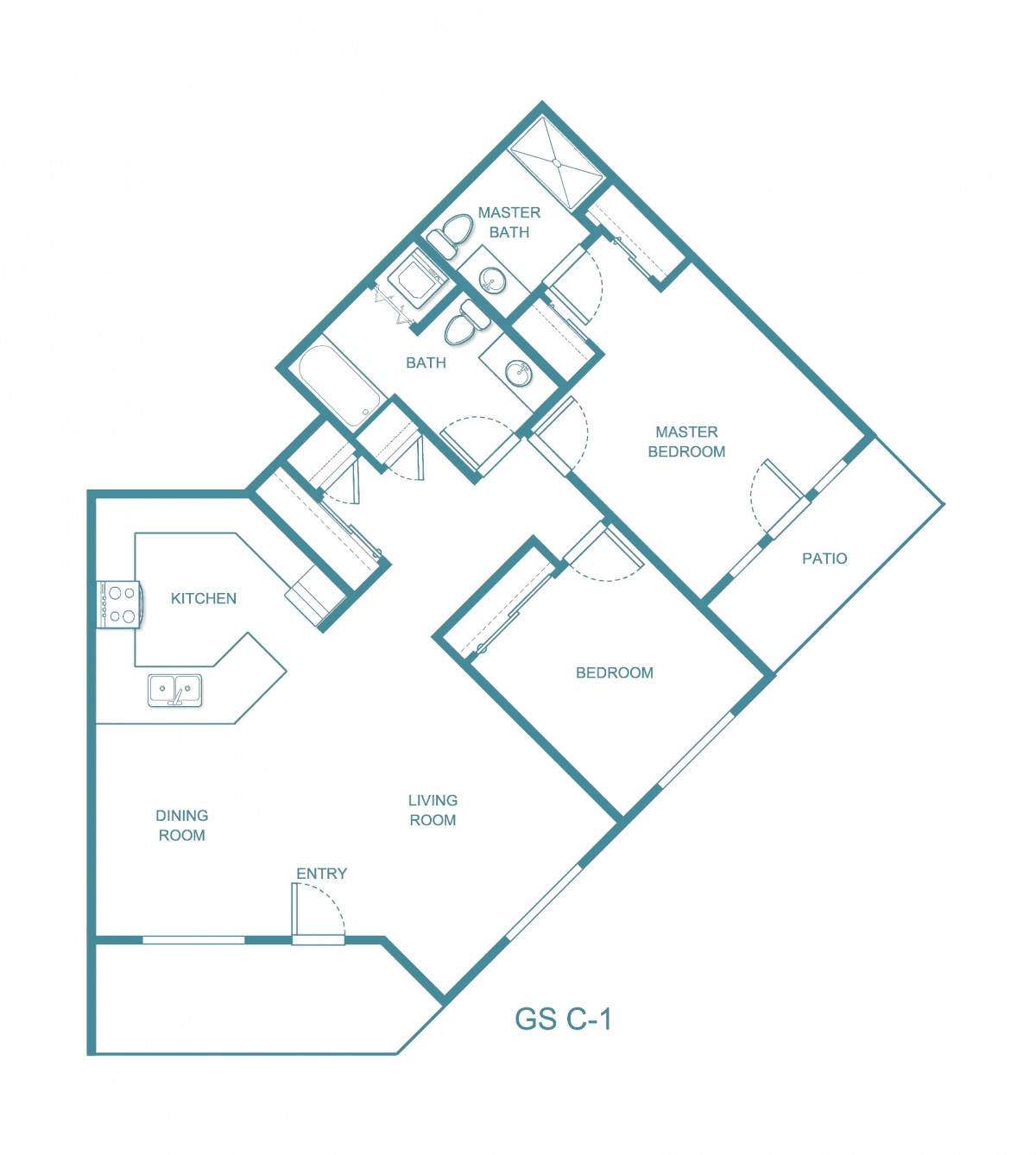 A detailed floor plan of an apartment showing room layouts and dimensions.