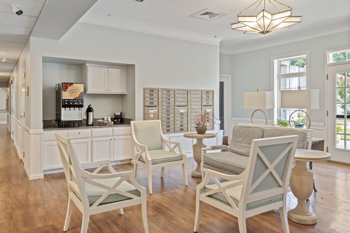 A modern living room with stylish furniture and a cozy atmosphere.