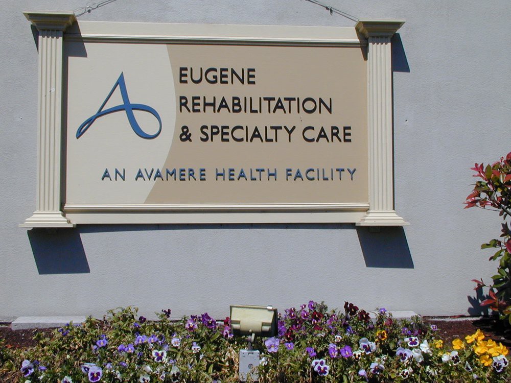 Sign for Eugene Rehabilitation & Specialty Care, an Avamere Health facility.