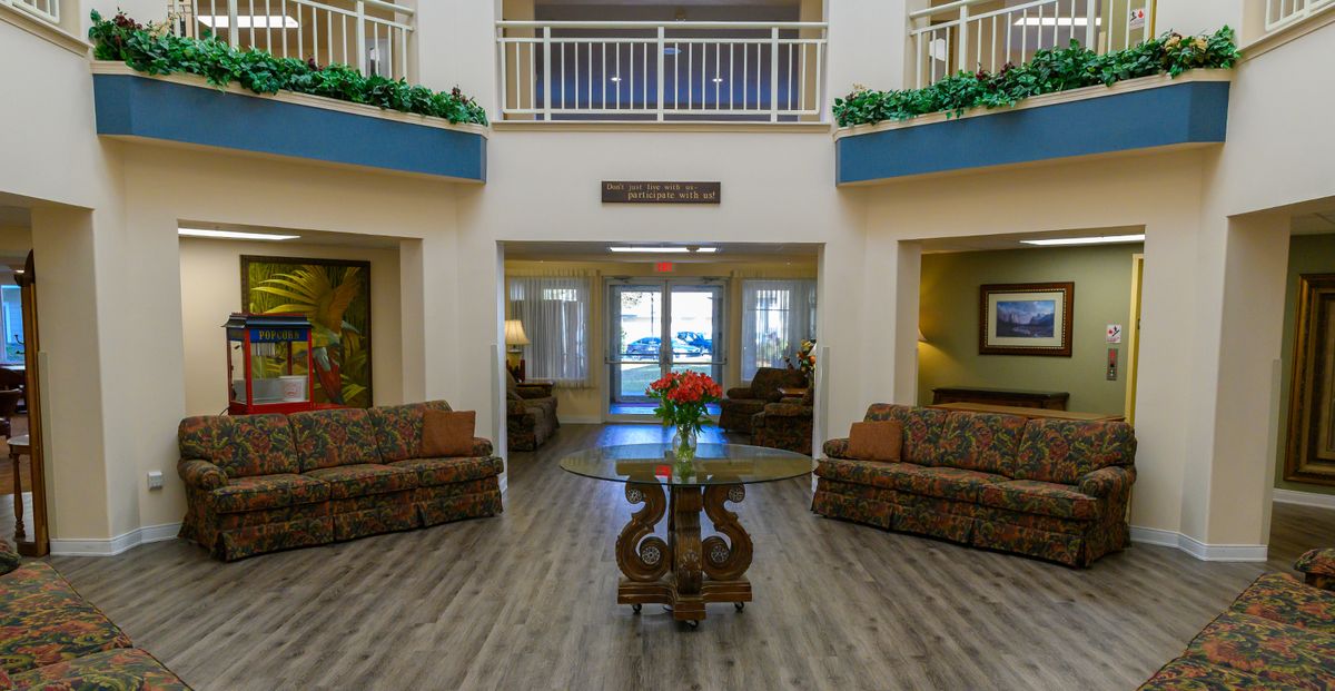A welcoming hotel lobby with comfortable seating and elegant decor.