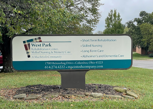 Signage for West Park Community Center providing information and services.