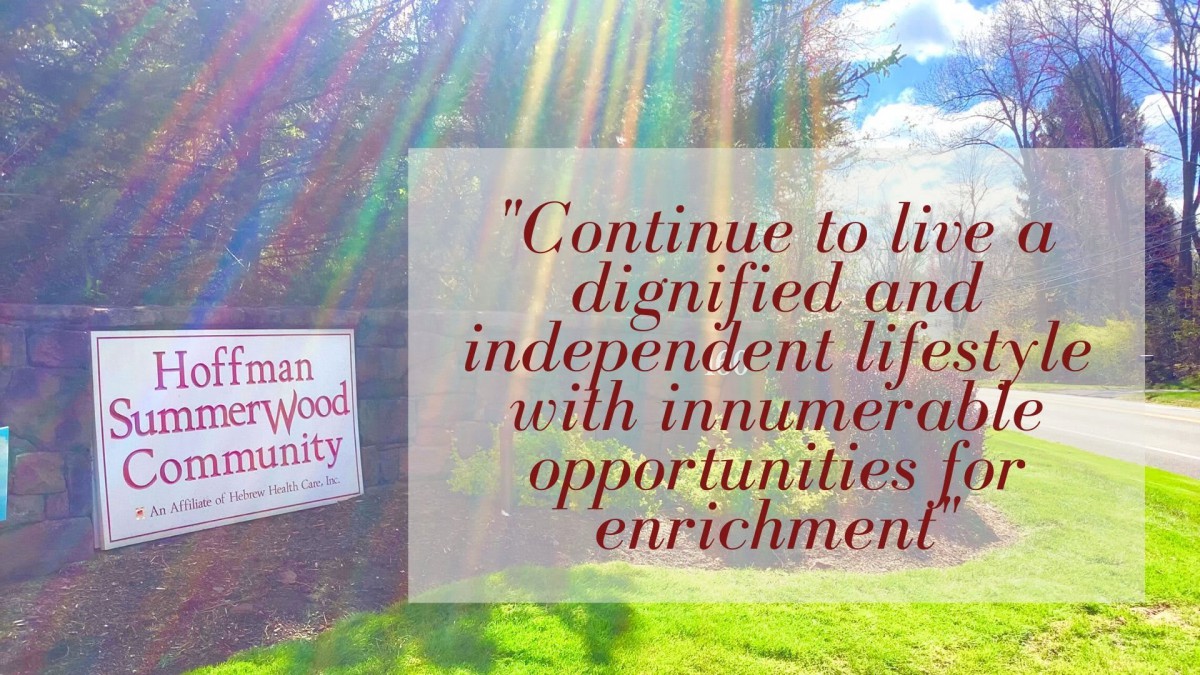 Inspiring message about living a dignified and independent life at a community center.