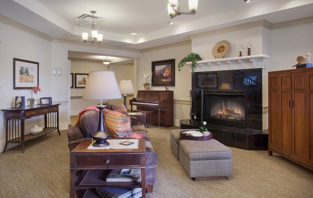 A cozy living room with elegant furniture, a warm fireplace, and stylish decor.