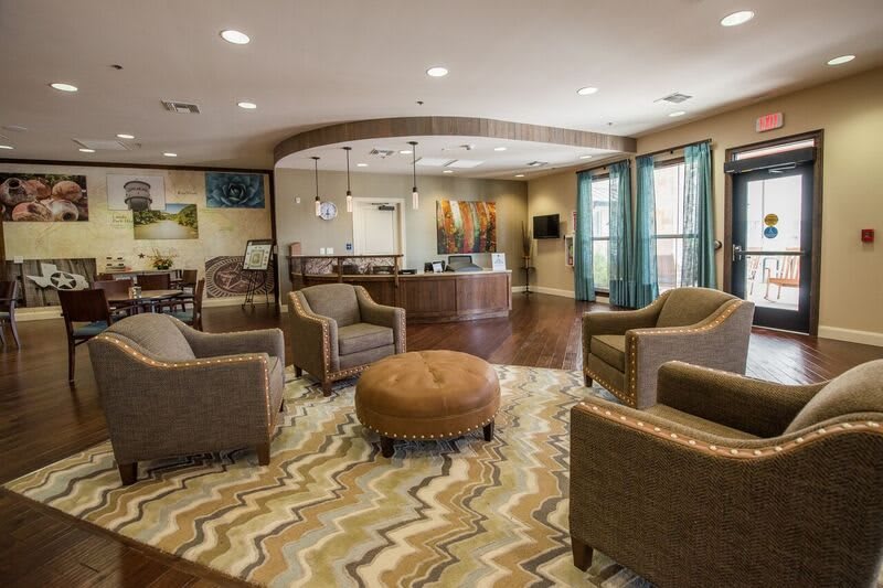 A welcoming seating area with modern furnishings and a cozy atmosphere.