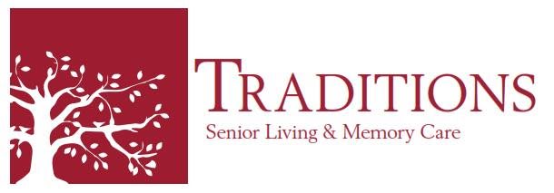 Logo of a senior living and memory care service named Traditions.