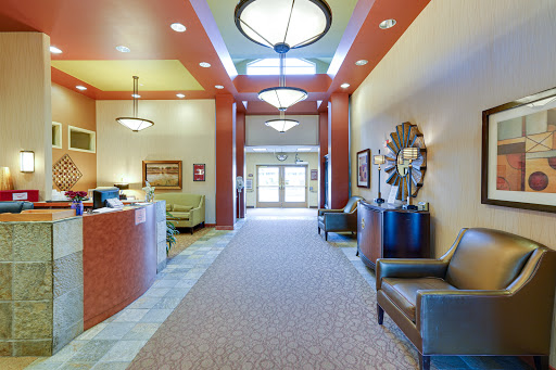 A welcoming lobby featuring modern decor and inviting seating arrangements.