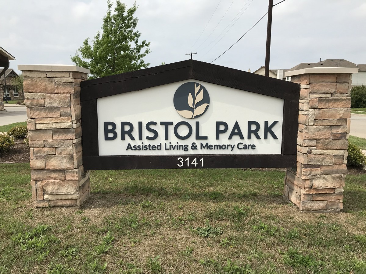 Sign for Bristol Park Assisted Living & Memory Care facility.
