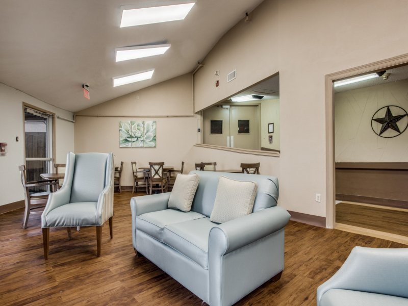 A cozy living room with comfortable seating and a bright, open layout.