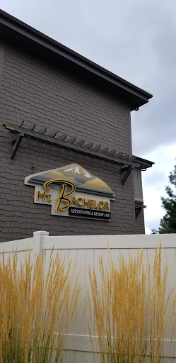 A view of a restaurant sign featuring 'The Bachman' against a cloudy sky.