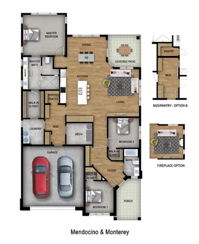 A detailed floor plan of a house, showcasing rooms and their arrangement.