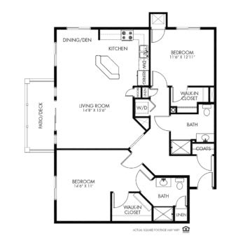 A detailed floor plan of a residential home, showcasing various rooms and their layout.