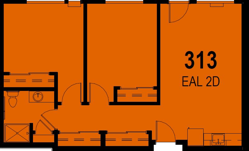 A detailed architectural floor plan with labeled rooms and features.