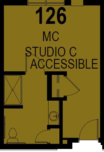 Floor plan indicating an accessible Studio C.